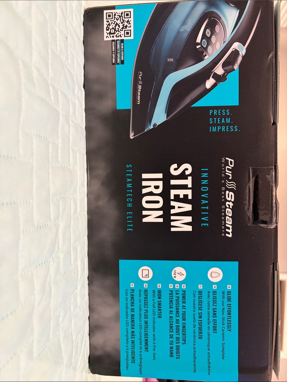 Steam Iron in Black & Aqua - Innovative Home Steamer